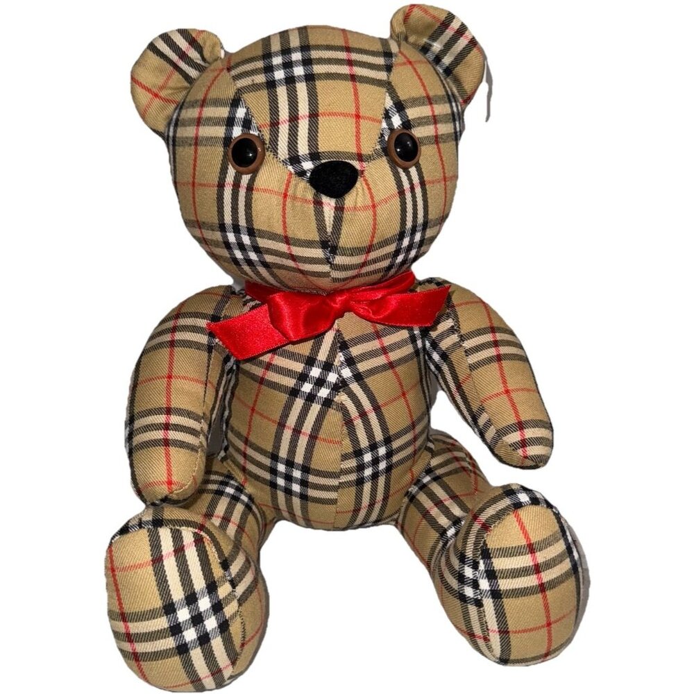 VINTAGE BURBERRY TEDDY BEAR PLUSH FRAGRANCE NOVA CHECK RARE FIND